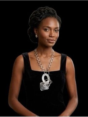 Handcrafted Geometric Pendant Statement Necklace
